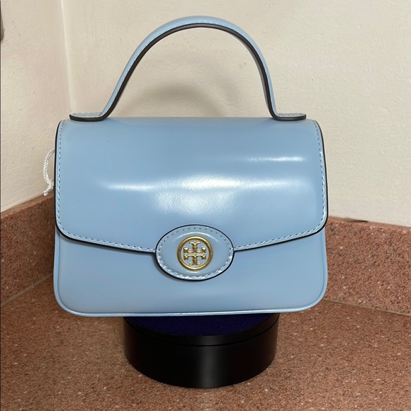 Tory Burch Handbags - Tory Burch Blue Mini Bag with Gold Hardware